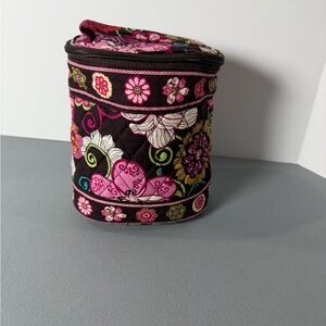 Vera Bradley Mod floral pink Quilted Women's cosmetic Bag retired 2009 EUC